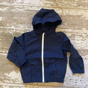 Navy water resistant windbreaker
